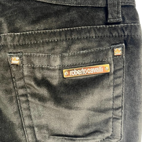 Vintage ROBERTO CAVALLI Pants Chocolate Brown Low-Rise Y2K Velvet - Picture 6 of 15